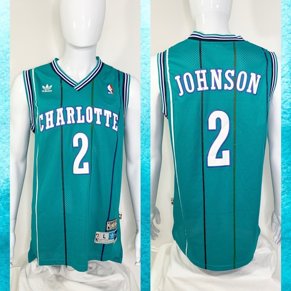 adidas Other - NBA adidas Larry Johnson Charlotte Jersey Sz L